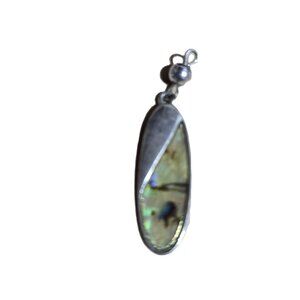 Oval Ammolite & Sterling Silver Pendant